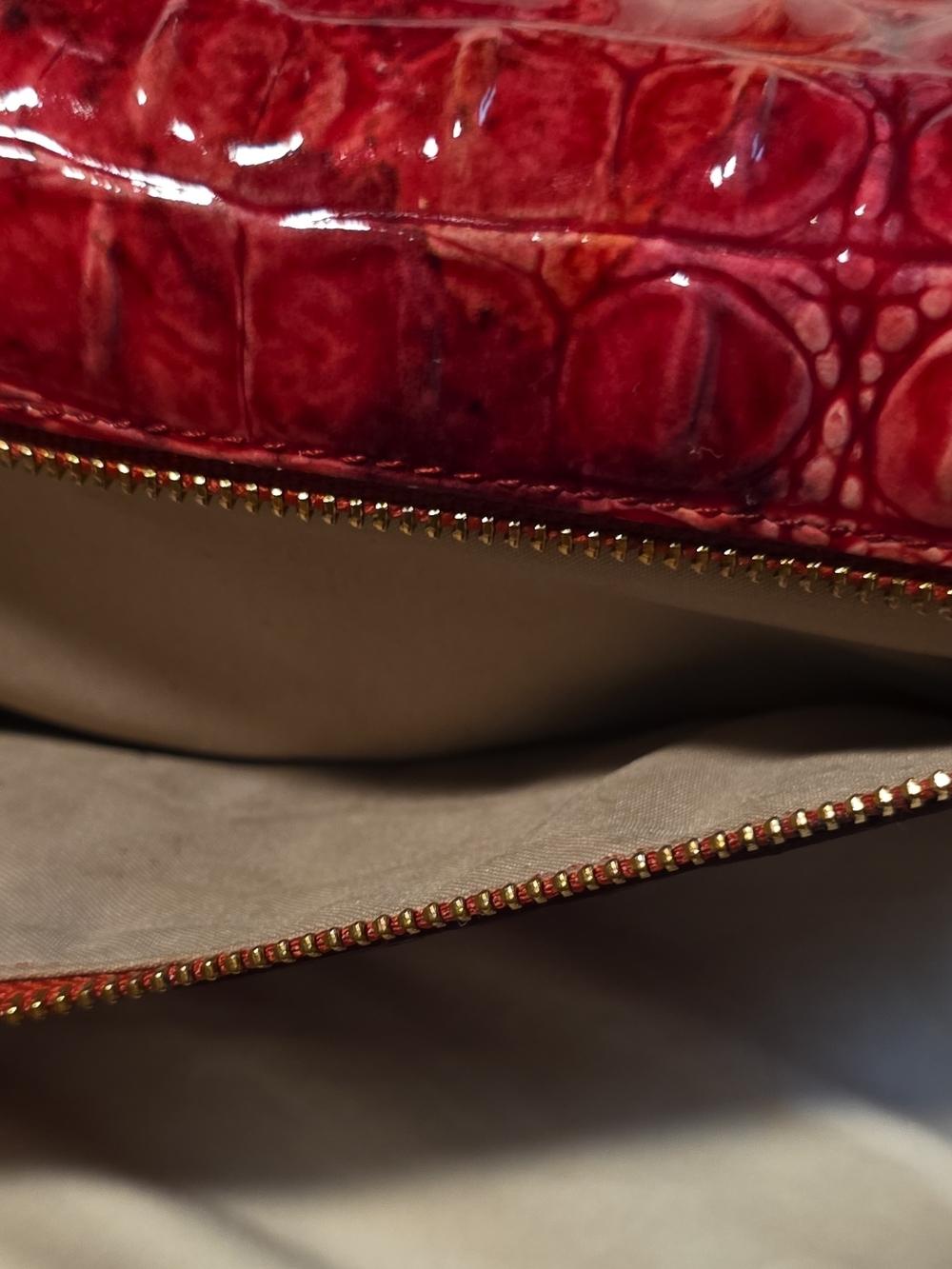 Brahmin Red Croc-Embossed Leather Accessory - Picture 3 of 6